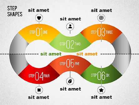 Bentuk Lingkaran Berputar, Templat PowerPoint, 01461, Diagram Panggung — PoweredTemplate.com