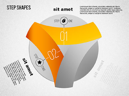 루프 스테이지 모양, 슬라이드 3, 01461, 단계 도표 — PoweredTemplate.com