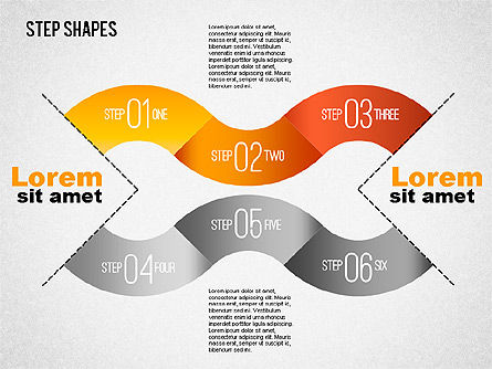 루프 스테이지 모양, 슬라이드 5, 01461, 단계 도표 — PoweredTemplate.com