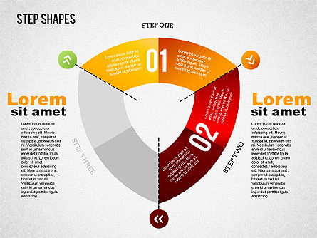 루프 스테이지 모양, 슬라이드 7, 01461, 단계 도표 — PoweredTemplate.com