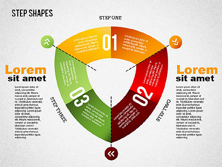 루프 스테이지 모양, 슬라이드 8, 01461, 단계 도표 — PoweredTemplate.com