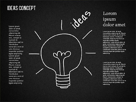 Ideeën concept op bord, PowerPoint-sjabloon, 01464, Businessmodellen — PoweredTemplate.com