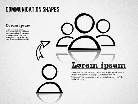 Caixa de ferramentas de formas de comunicação, Deslizar 7, 01467, Formas — PoweredTemplate.com