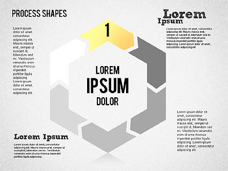 Formas circulares, Modelo do PowerPoint, 01468, Diagramas de Processo — PoweredTemplate.com