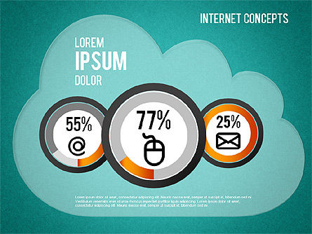 Schema di concetti Internet, Slide 10, 01469, Grafici a Torta — PoweredTemplate.com
