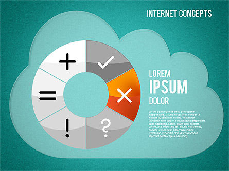 Internet-Konzepte Diagramm, Folie 13, 01469, Tortendiagramme — PoweredTemplate.com