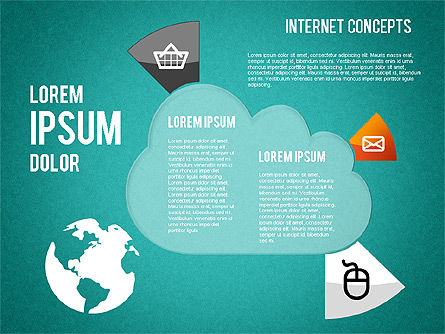 Diagrama de Conceptos de Internet, Diapositiva 16, 01469, Gráficos circulares — PoweredTemplate.com