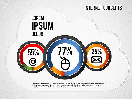 Diagrama de Conceptos de Internet, Diapositiva 2, 01469, Gráficos circulares — PoweredTemplate.com