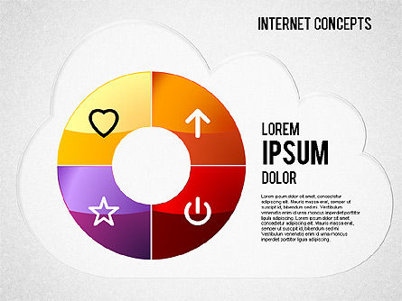Schema di concetti Internet, Slide 3, 01469, Grafici a Torta — PoweredTemplate.com