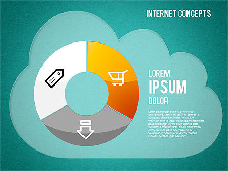 Internet Concepts Diagram, Slide 9, 01469, Pie Charts — PoweredTemplate.com
