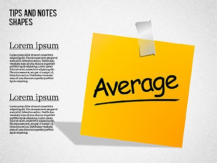 Post-it Notes, Slide 10, 01471, Shapes — PoweredTemplate.com