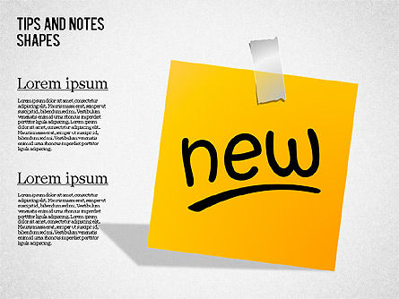 Post-it Notes, Slide 2, 01471, Shapes — PoweredTemplate.com