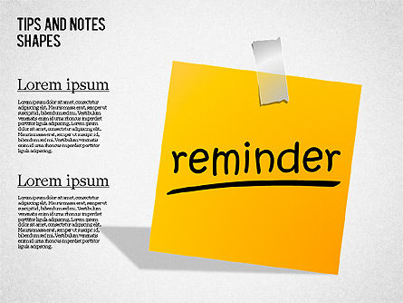 Post-it Notes, Slide 5, 01471, Shapes — PoweredTemplate.com