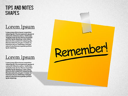Post-it Notes, Slide 7, 01471, Shapes — PoweredTemplate.com