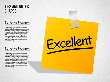 Post-it Notes, Slide 8, 01471, Shapes — PoweredTemplate.com