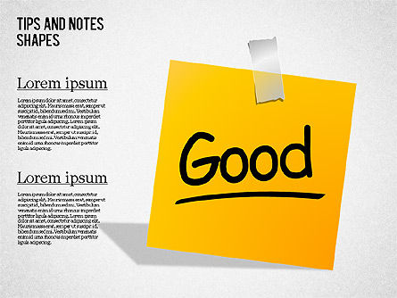 Post-it Notes, Slide 9, 01471, Shapes — PoweredTemplate.com