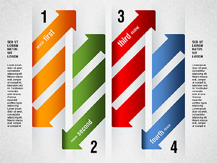 折り紙スタイルの矢印, スライド 6, 01472, 図形 — PoweredTemplate.com