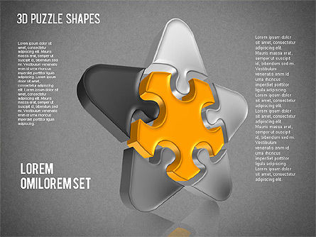 Puzzle Shapes 3D, Slide 11, 01473, Puzzle Diagrams — PoweredTemplate.com