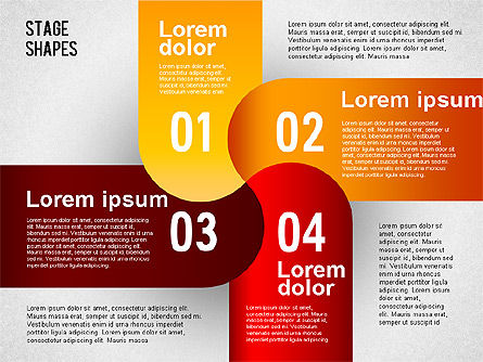 Rounded Stripe Shapes, PowerPoint Template, 01476, Shapes — PoweredTemplate.com