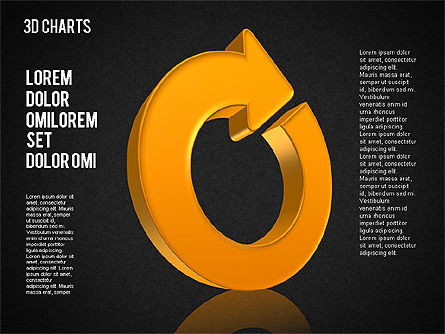 3d Kuchen und Donut Charts, Folie 13, 01480, Tortendiagramme — PoweredTemplate.com