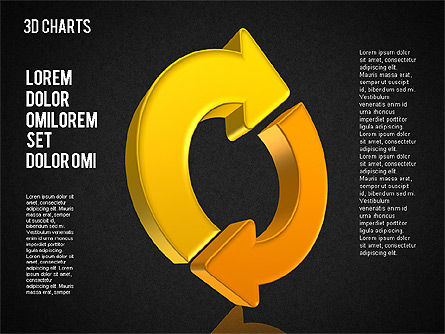 3d Kuchen und Donut Charts, Folie 14, 01480, Tortendiagramme — PoweredTemplate.com