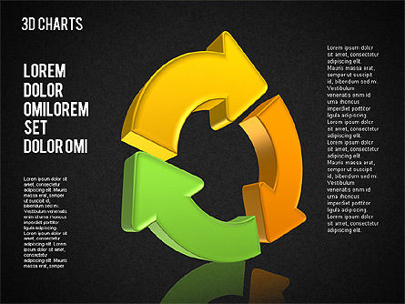 Gráficos de Tarta y Donut 3D, Diapositiva 15, 01480, Gráficos circulares — PoweredTemplate.com
