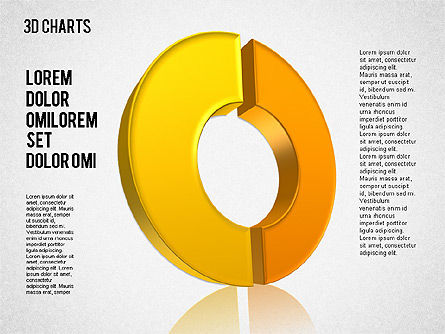 3d Kuchen und Donut Charts, Folie 2, 01480, Tortendiagramme — PoweredTemplate.com