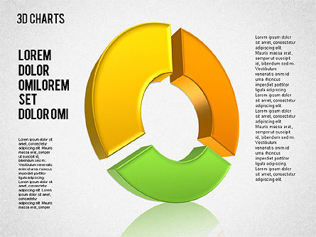 Gráficos de Tarta y Donut 3D, Diapositiva 3, 01480, Gráficos circulares — PoweredTemplate.com