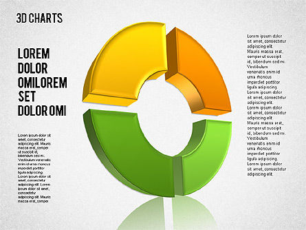 Gráficos de Tarta y Donut 3D, Diapositiva 4, 01480, Gráficos circulares — PoweredTemplate.com