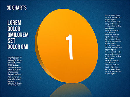 3d Kuchen und Donut Charts, Folie 7, 01480, Tortendiagramme — PoweredTemplate.com