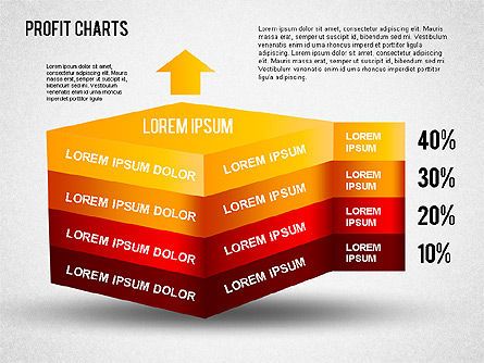 이익 차트, 슬라이드 4, 01483, 단계 도표 — PoweredTemplate.com