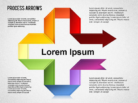 Origami Style Process Arrows, PowerPoint Template, 01484, Shapes — PoweredTemplate.com