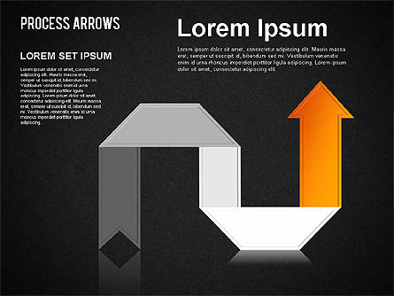 折り紙スタイルのプロセス矢印, スライド 13, 01484, 図形 — PoweredTemplate.com