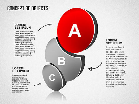 Concept 3D-objecten, Gratis PowerPoint-sjabloon, 01493, Figuren — PoweredTemplate.com
