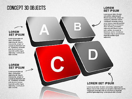 Concept 3D-objecten, Dia 7, 01493, Figuren — PoweredTemplate.com