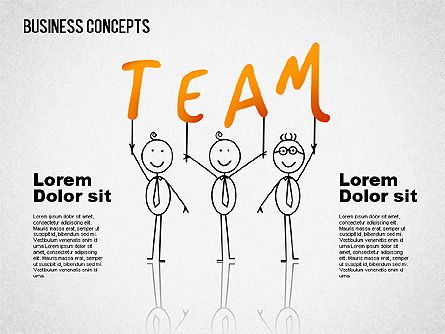 Illustrazioni di affari con caratteri, Modello PowerPoint, 01496, Forme — PoweredTemplate.com