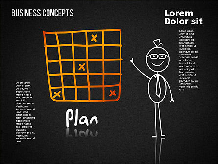 Illustrazioni di affari con caratteri, Slide 11, 01496, Forme — PoweredTemplate.com