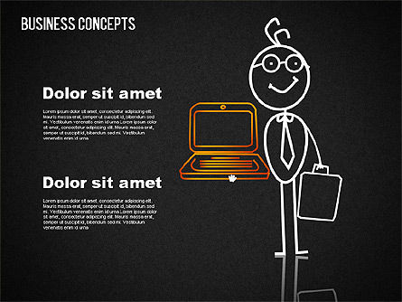 Illustrazioni di affari con caratteri, Slide 12, 01496, Forme — PoweredTemplate.com