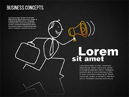 Illustrazioni di affari con caratteri, Slide 14, 01496, Forme — PoweredTemplate.com
