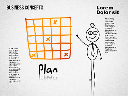 Illustrazioni di affari con caratteri, Slide 3, 01496, Forme — PoweredTemplate.com