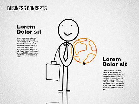 Illustrazioni di affari con caratteri, Slide 5, 01496, Forme — PoweredTemplate.com