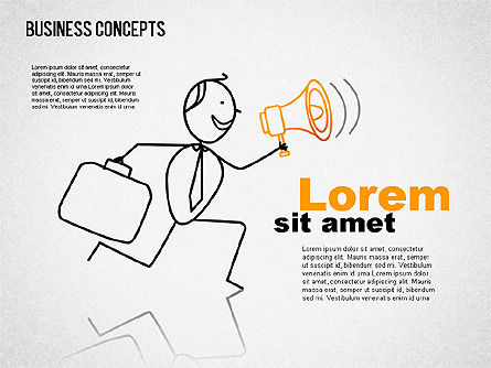 Illustrazioni di affari con caratteri, Slide 6, 01496, Forme — PoweredTemplate.com