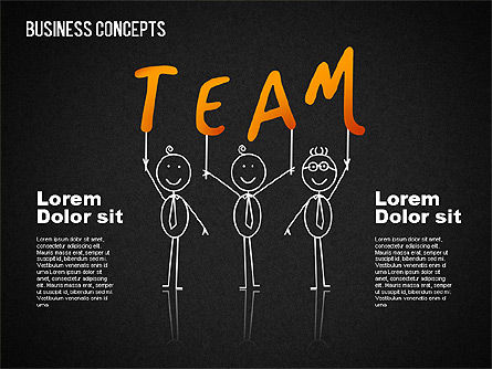 Illustrazioni di affari con caratteri, Slide 9, 01496, Forme — PoweredTemplate.com