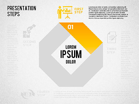 Presentatie stappen diagram, Gratis PowerPoint-sjabloon, 01497, Stage diagrams — PoweredTemplate.com