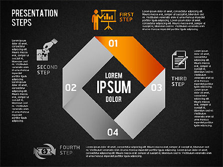 Presentation Steps Diagram, Slide 12, 01497, Stage Diagrams — PoweredTemplate.com