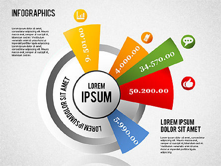 Conjunto Infográfico, Plantilla de PowerPoint, 01499, Modelos de negocios — PoweredTemplate.com