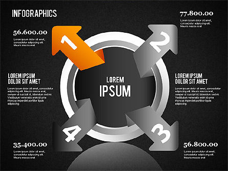 Infographics 세트, 슬라이드 14, 01499, 비즈니스 모델 — PoweredTemplate.com