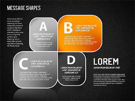 Message Shapes, Slide 13, 01502, Shapes — PoweredTemplate.com