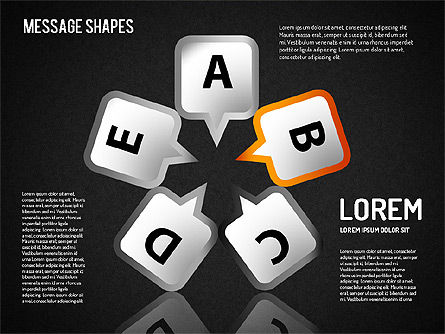Message Shapes, Slide 15, 01502, Shapes — PoweredTemplate.com