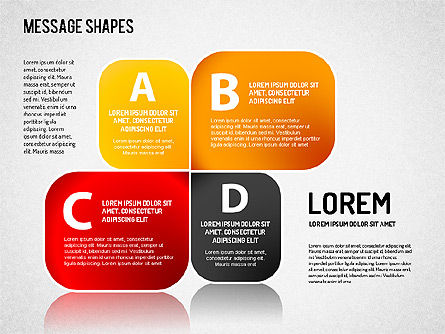 Message Shapes, Slide 4, 01502, Shapes — PoweredTemplate.com